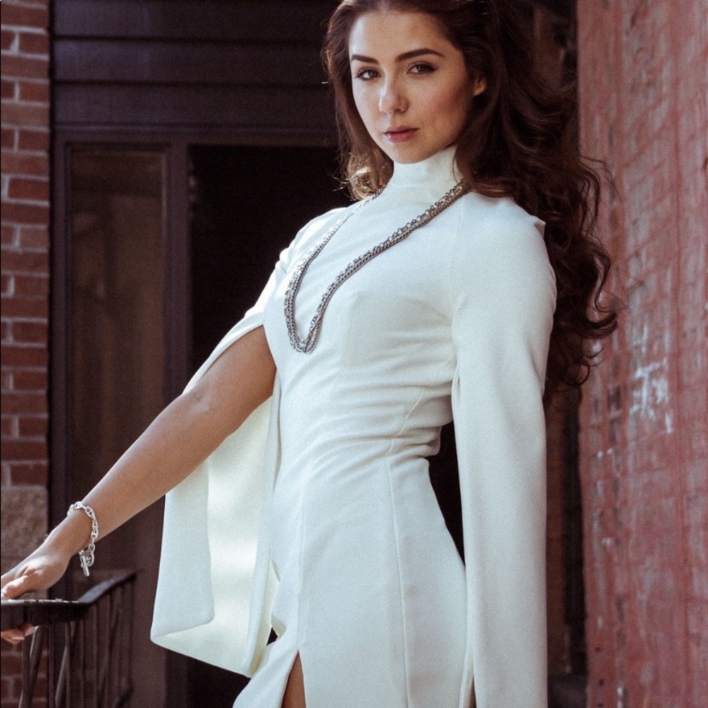 BCBG Crepe Cape-Sleeve Mini Dress - Picture 8 of 10